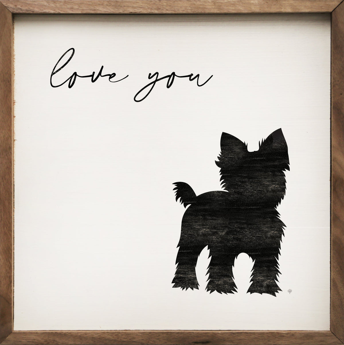 Love You Yorkie Wood Framed Print