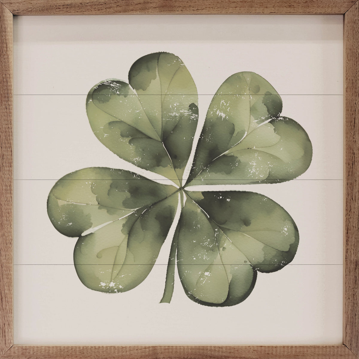 Lucky Four Leaf Clover Wood Framed Print