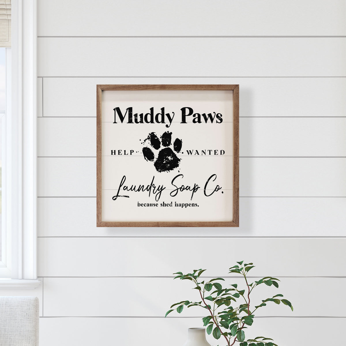 Muddy Paws Wood Framed Print