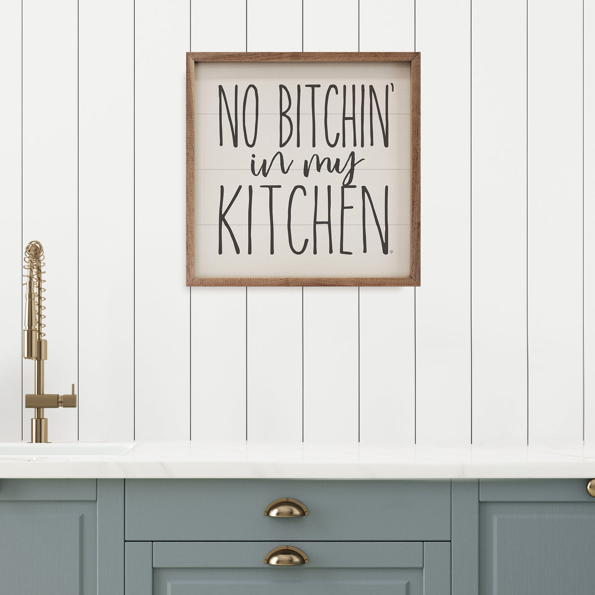 No Bitchin’ In My Kitchen Wood Framed Print