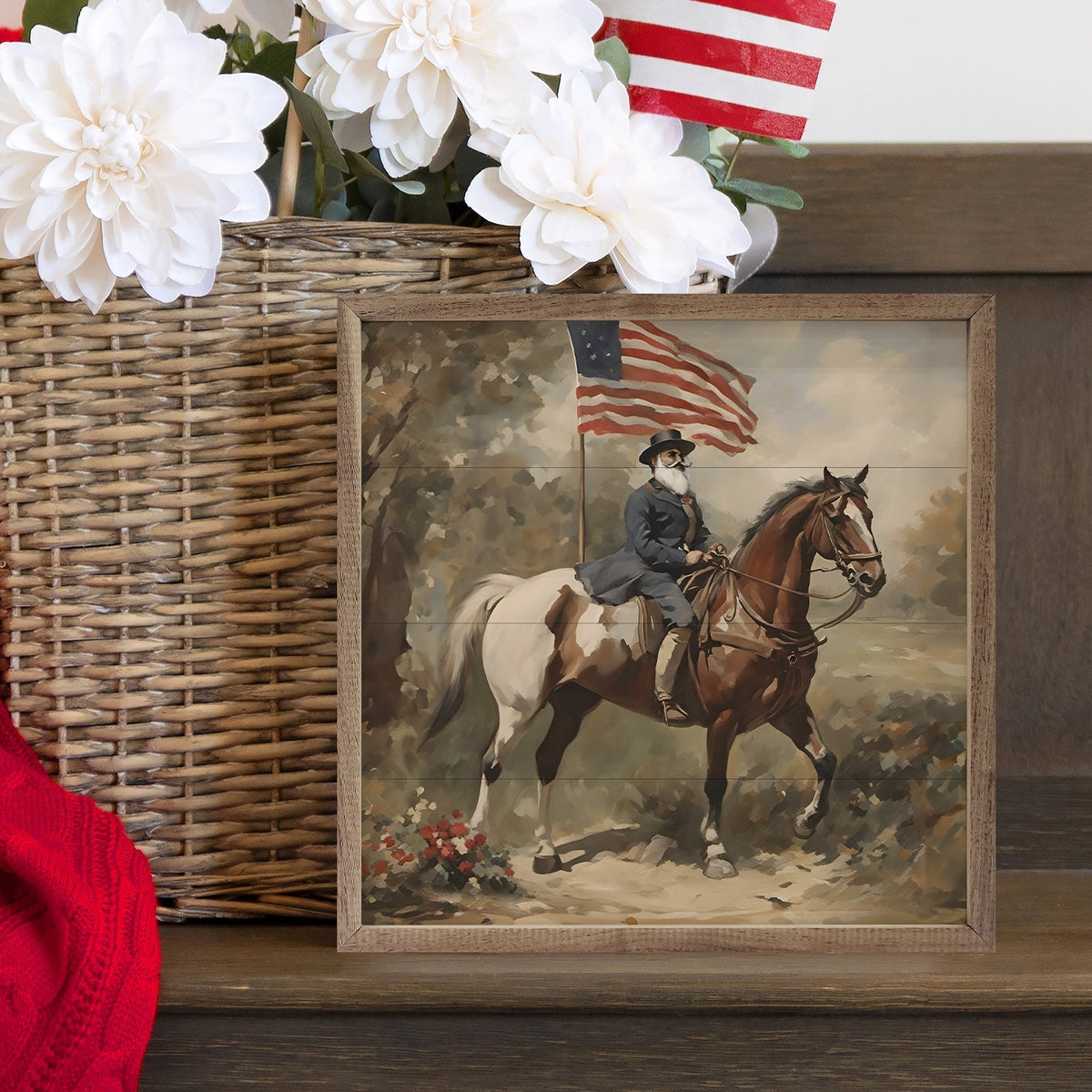 Patriotic Rider Wood Framed Print