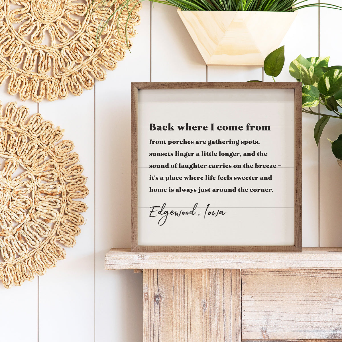 Back Where I Came From Personalized City State Wood Framed Print