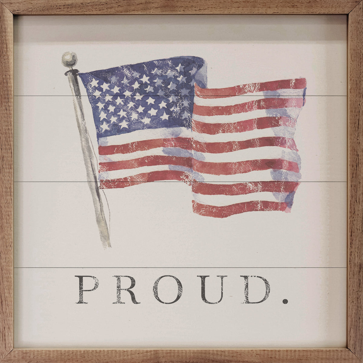 Proud American Flag Wood Framed Print