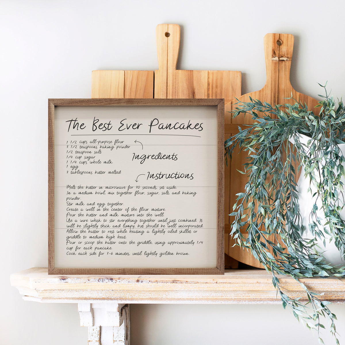 Recipe Best Ever Pancakes Wood Framed Print