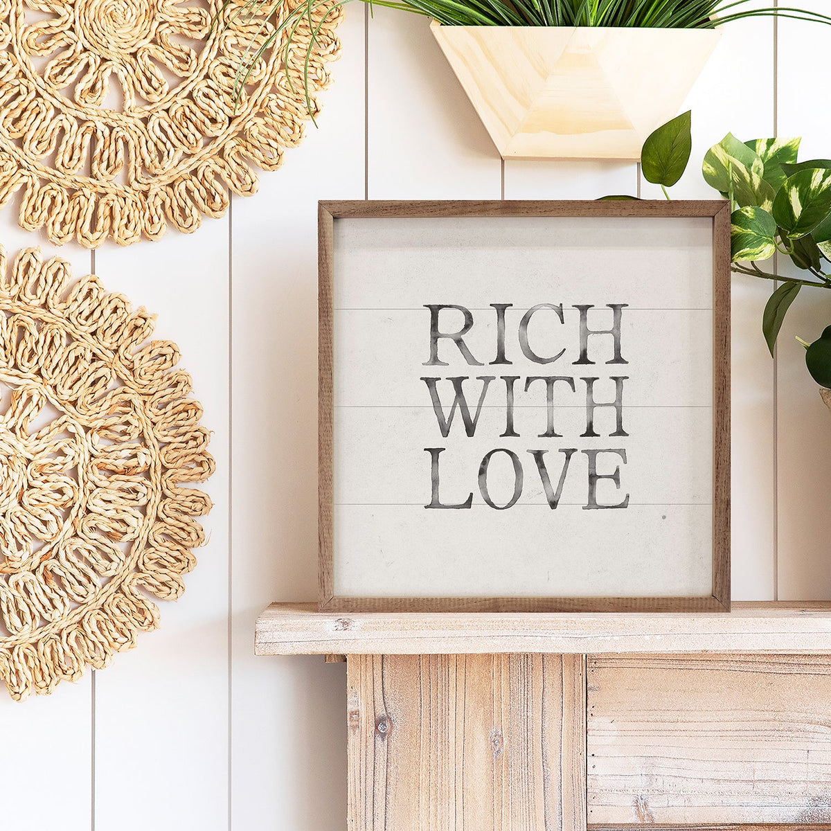 Rich With Love Wood Framed Print