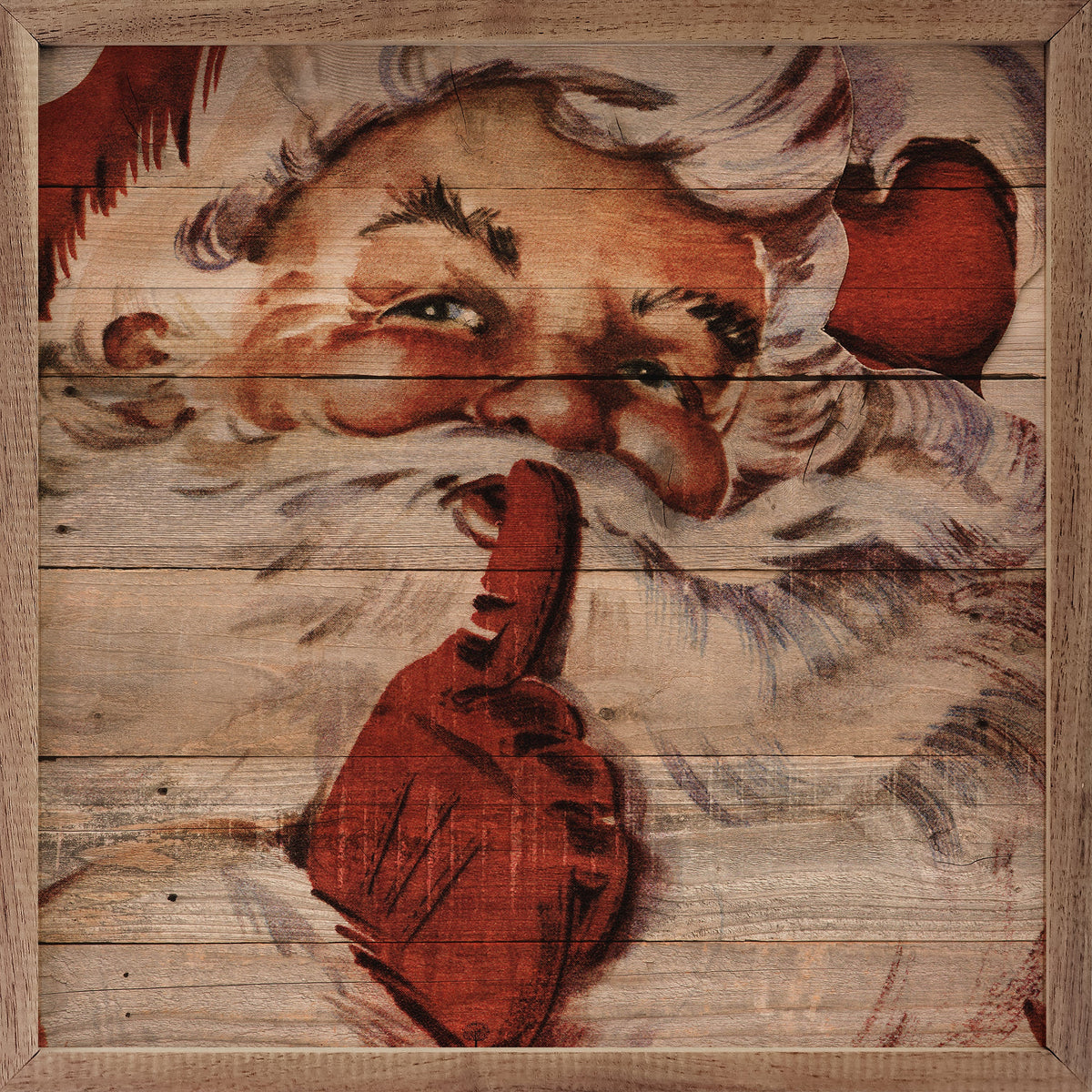 Secret Santa Claus Wood Framed Print