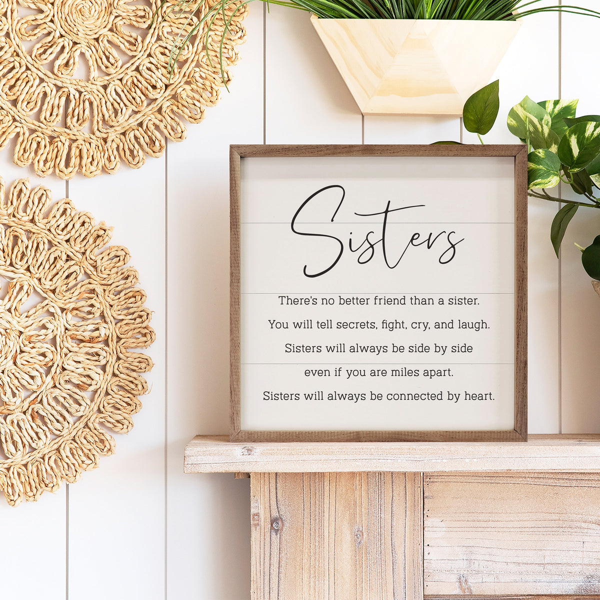 Sisters Wood Framed Print