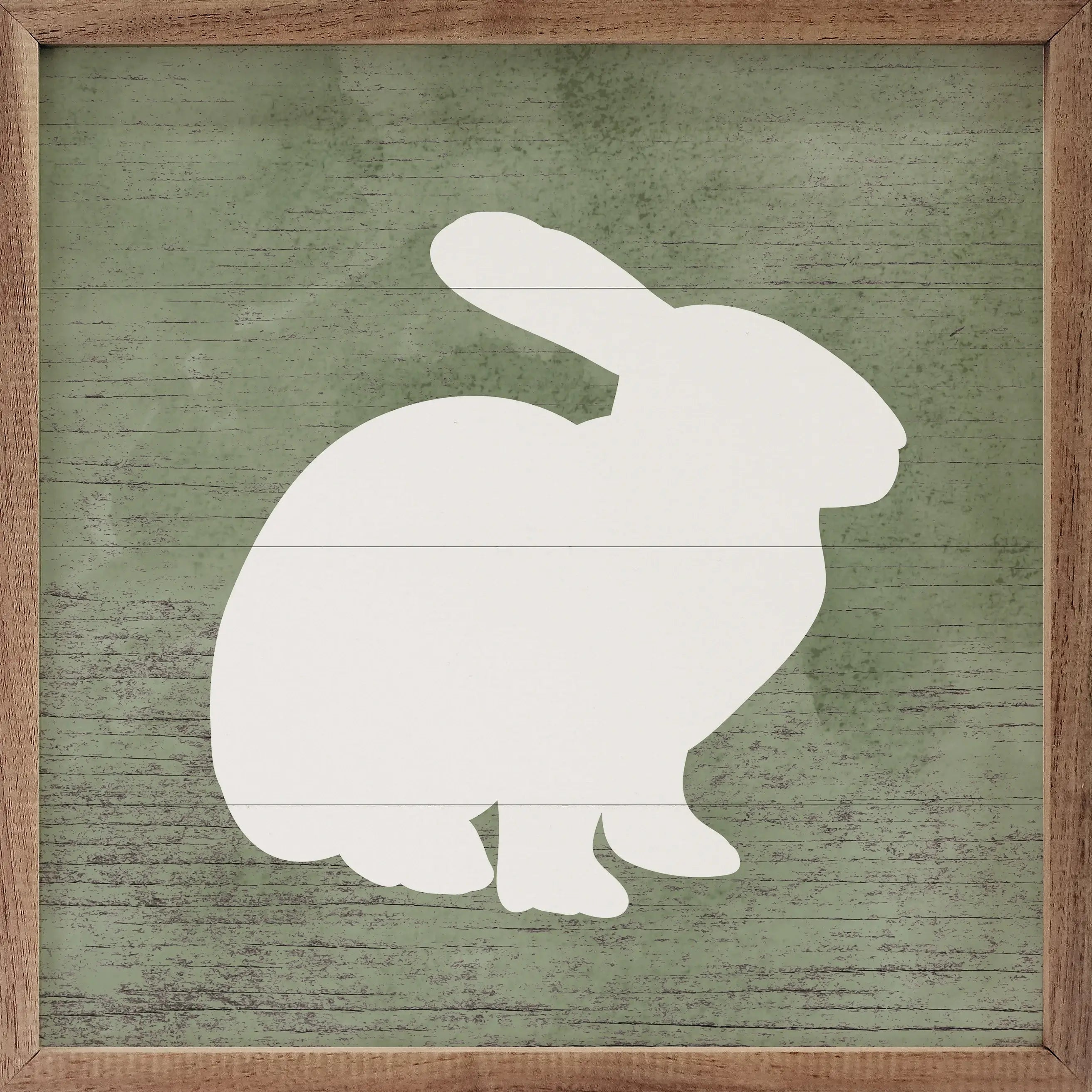 Sitting Bunny Wood Framed Print