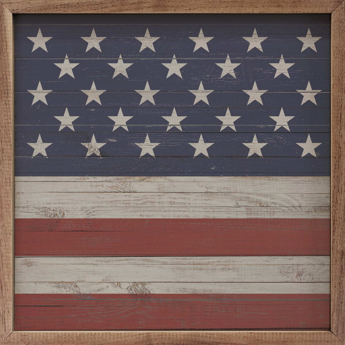 Square Flag Wood Framed Print