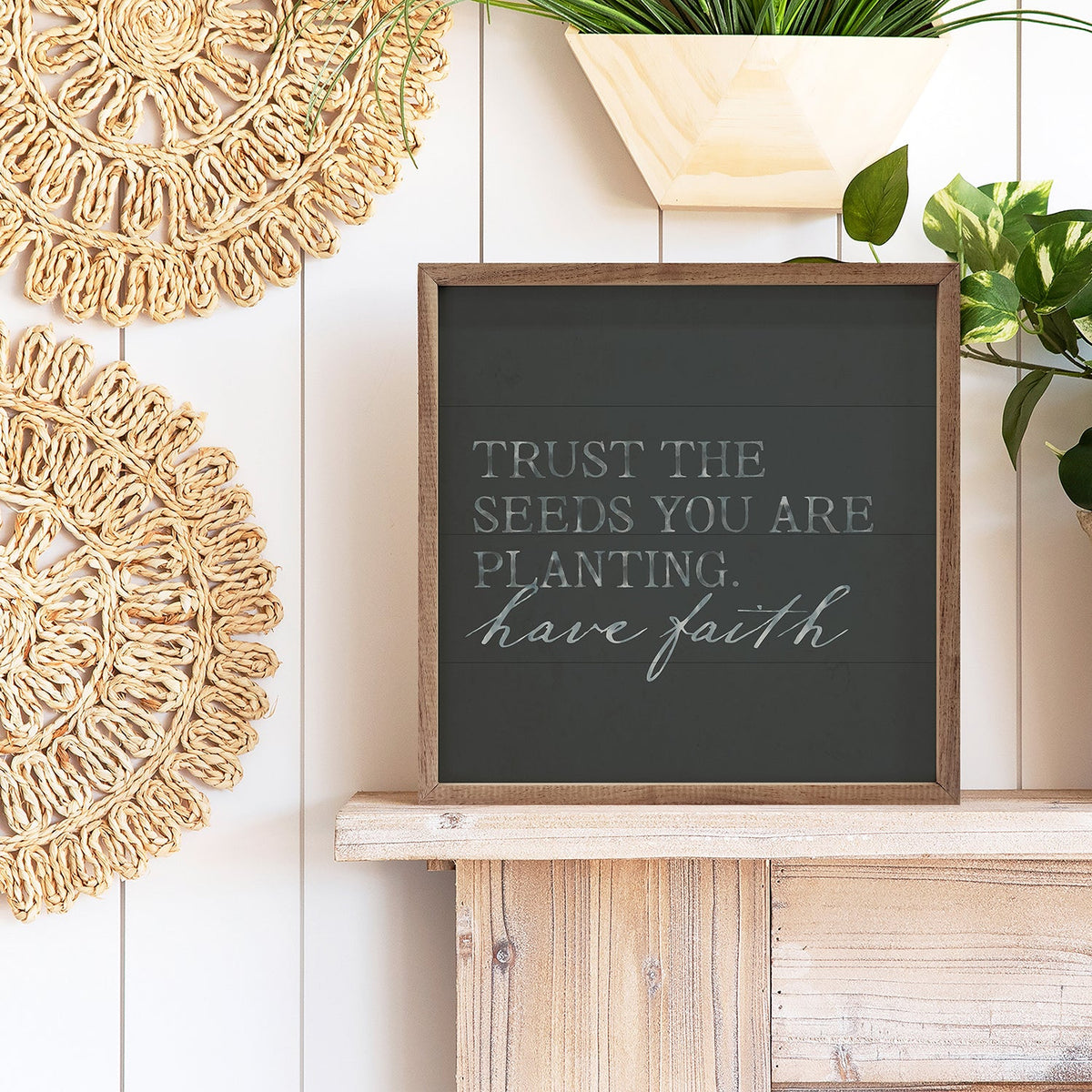 Trust The Seeds Have Faith Wood Framed Print