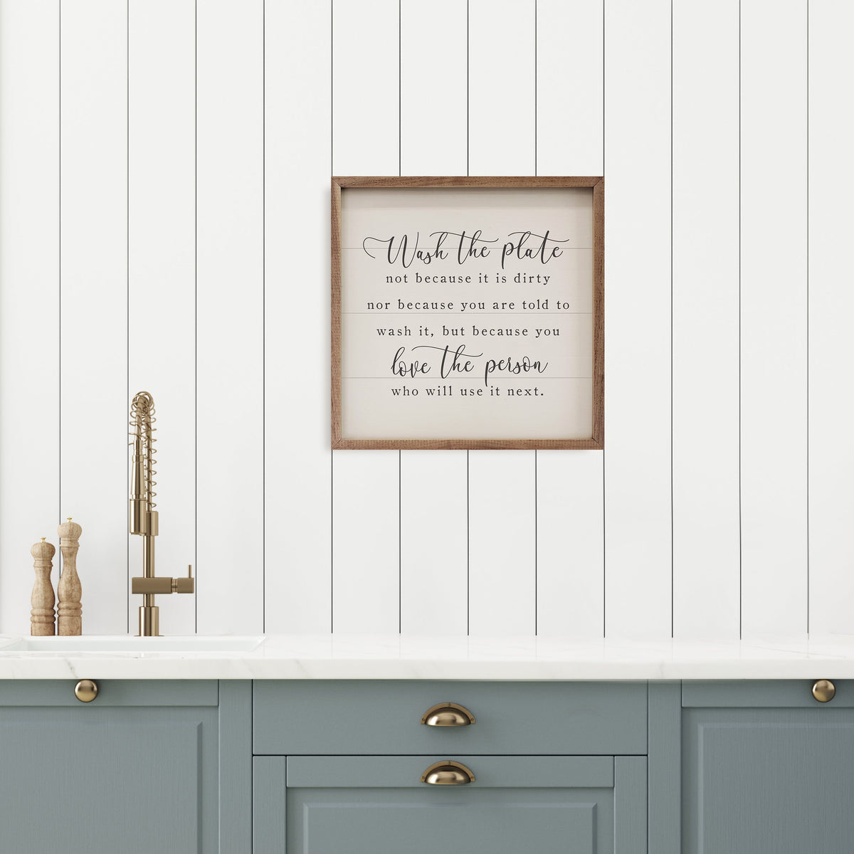 Wash The Plate Wood Framed Print