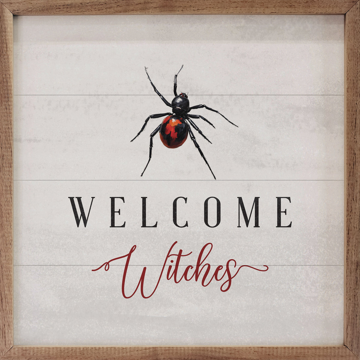 Welcome Witches Spider Wood Framed Print