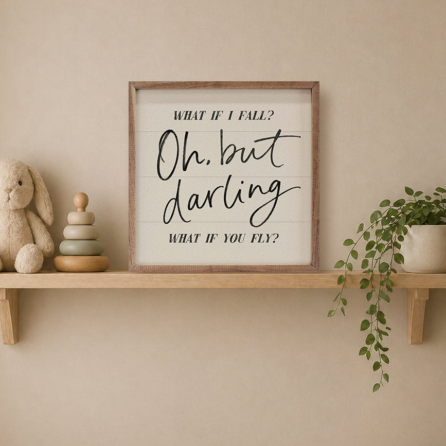 What If You Fly Wood Framed Print