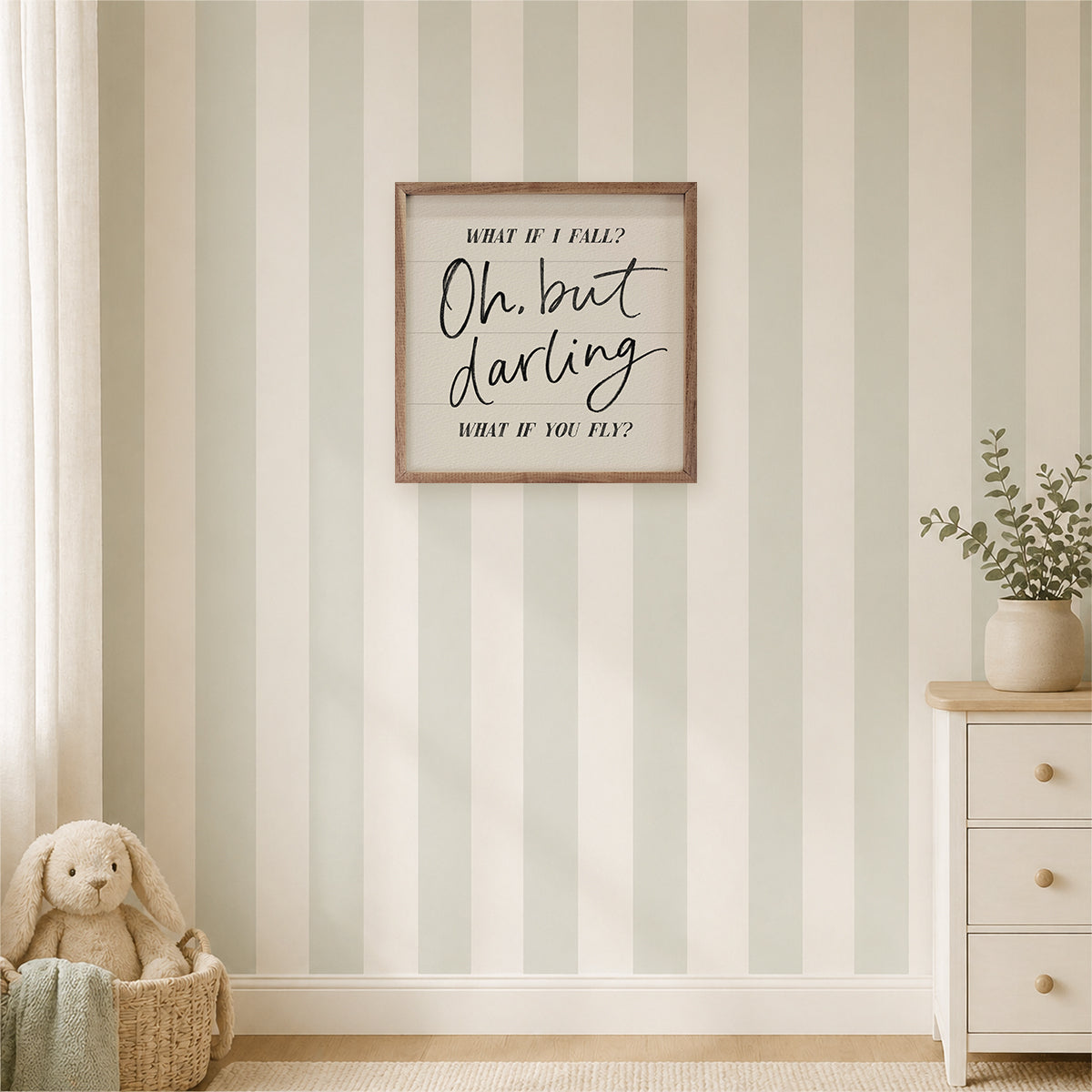 What If You Fly Wood Framed Print