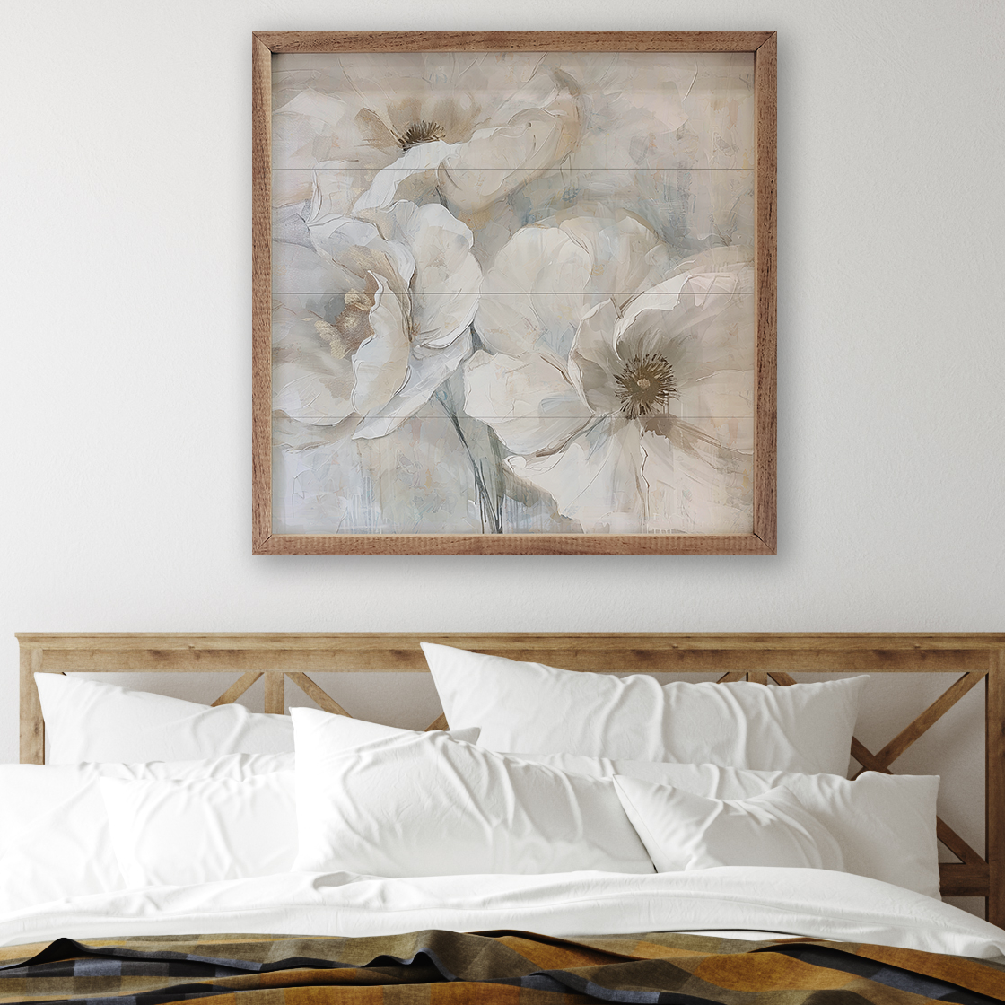 Whispers Of Spring One By Nina Blue Wood Framed Print