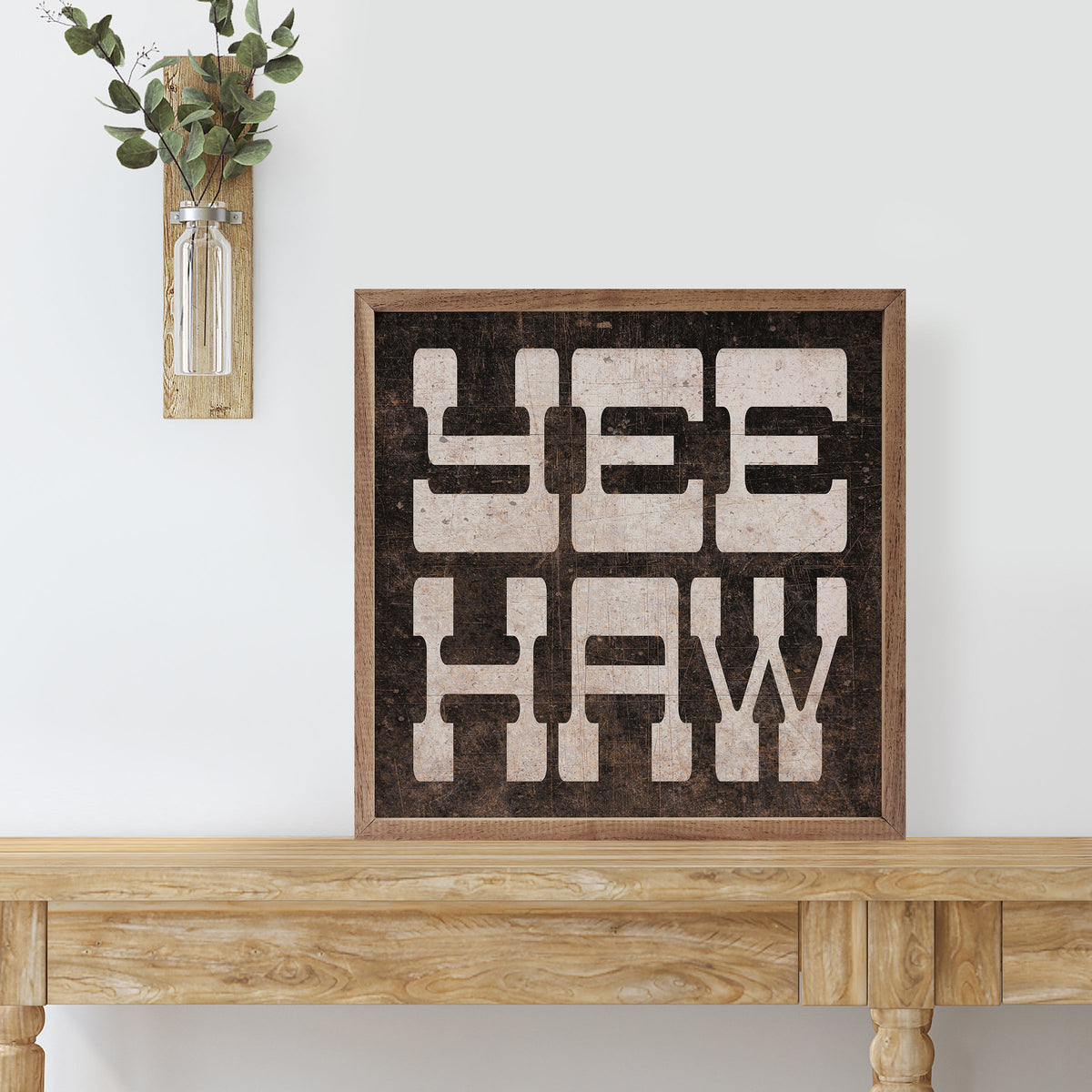 YeeHaw Wood Framed Print