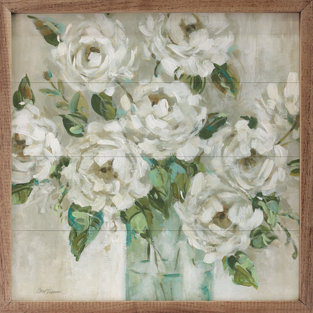 Afternoon Peonies By Carol Robinson Wood Framed Print
