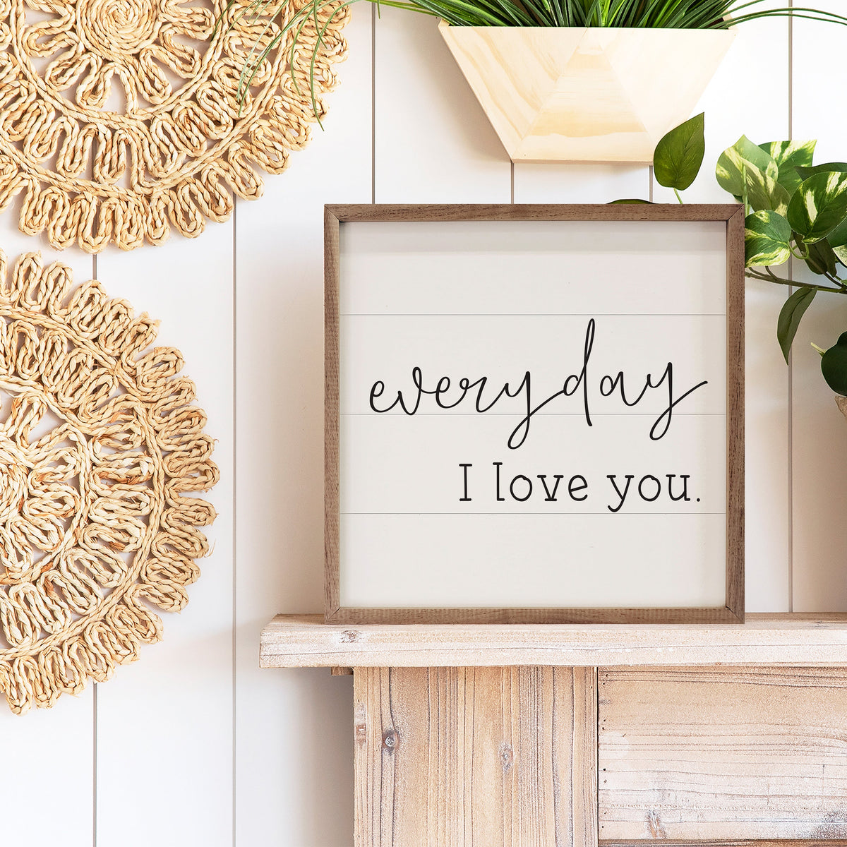 Everyday I Love You Wood Framed Print