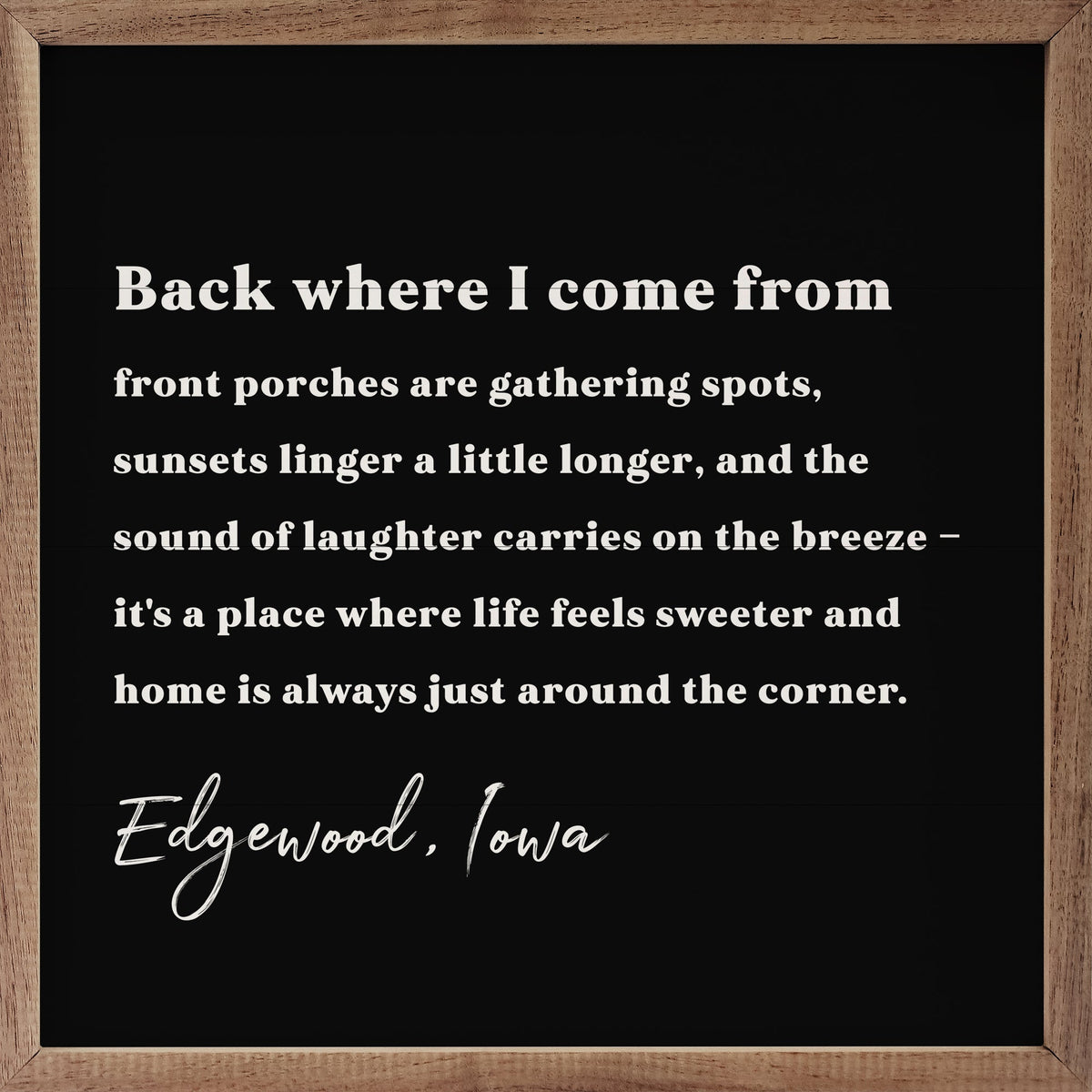 Back Where I Came From Personalized City State Wood Framed Print