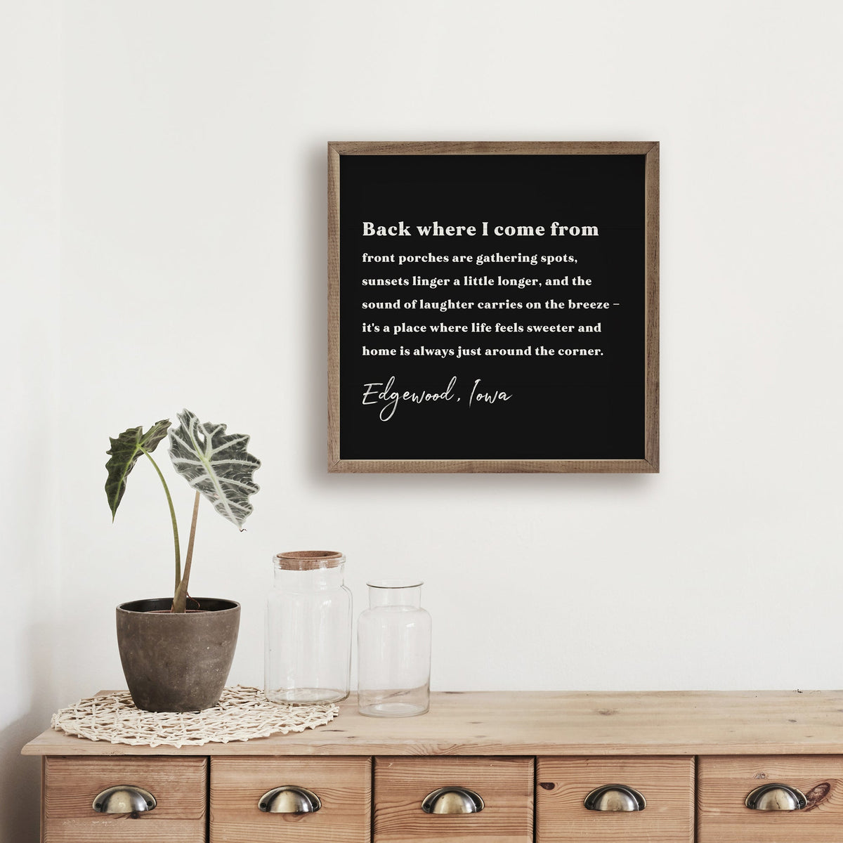 Back Where I Came From Personalized City State Wood Framed Print