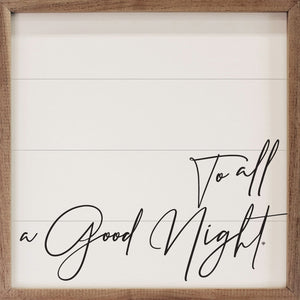 To All A Good Night Wood Framed Print