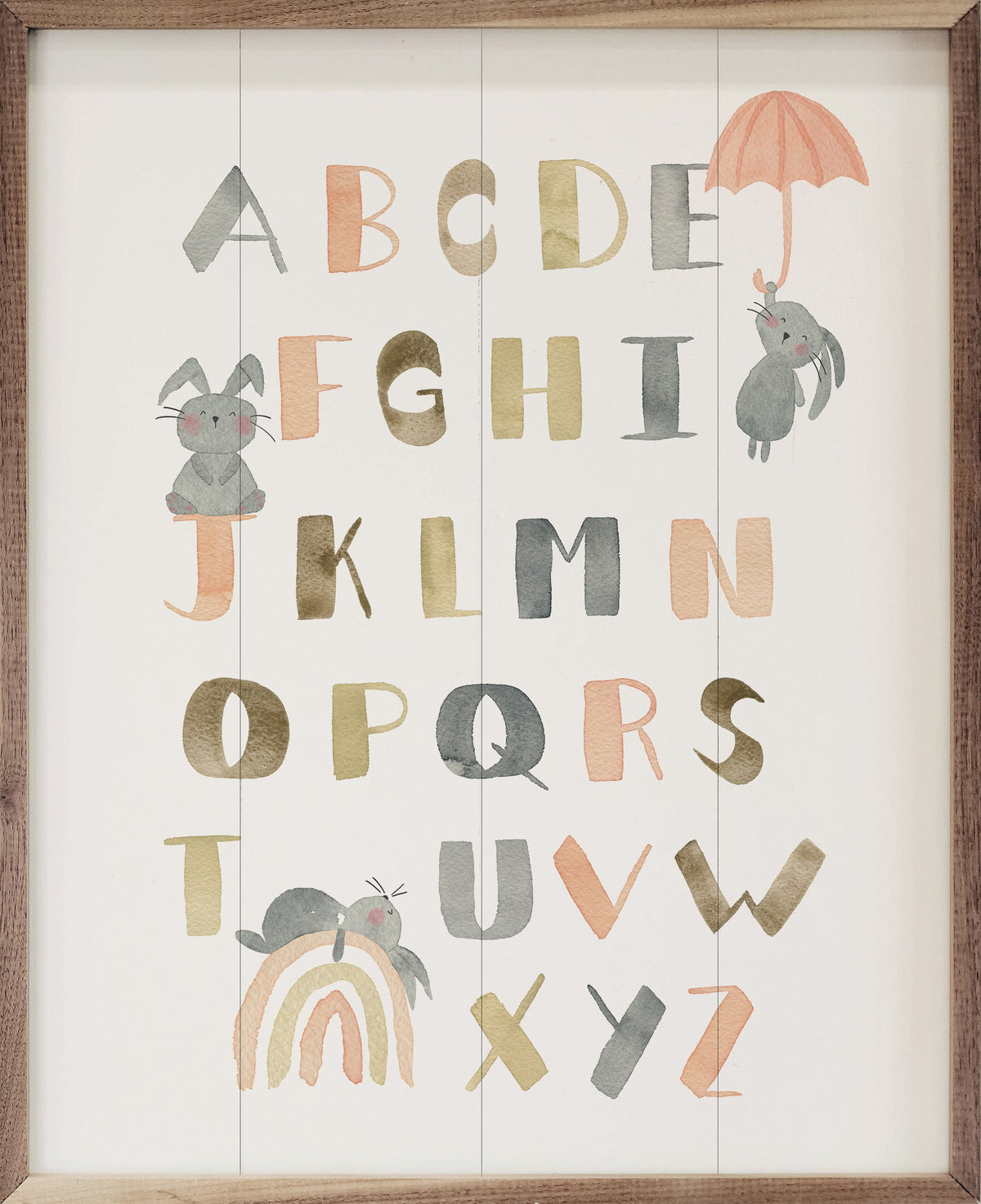 Alphabet By Deane Beesley Wood Framed Print