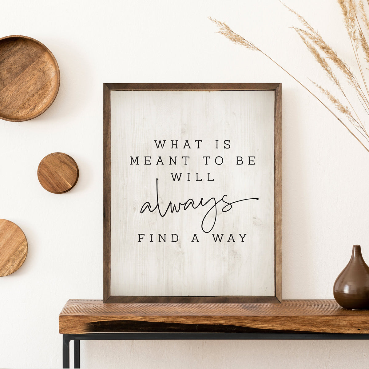 Find A Way White Wood Framed Print