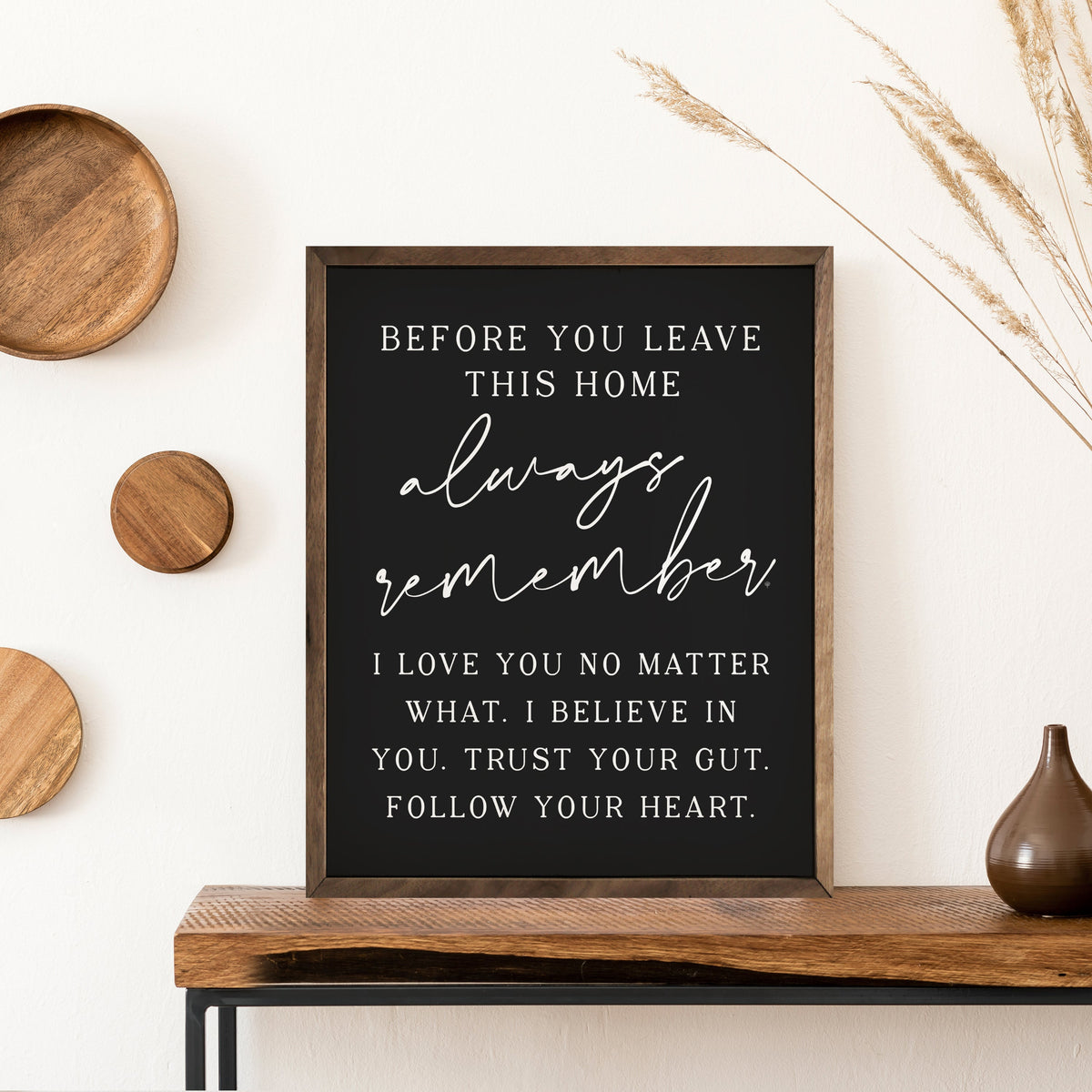 Before You Leave This Home Wood Framed Print