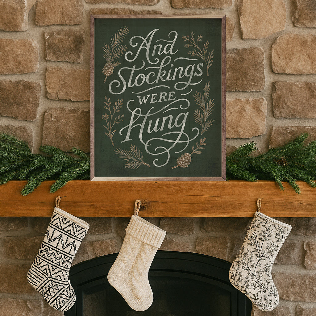 And Stockings Were Hung Wood Framed Print