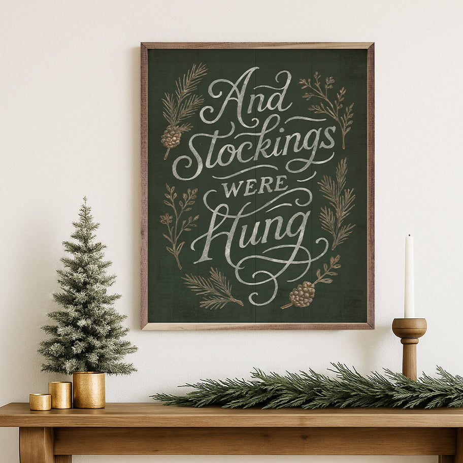 And Stockings Were Hung Wood Framed Print