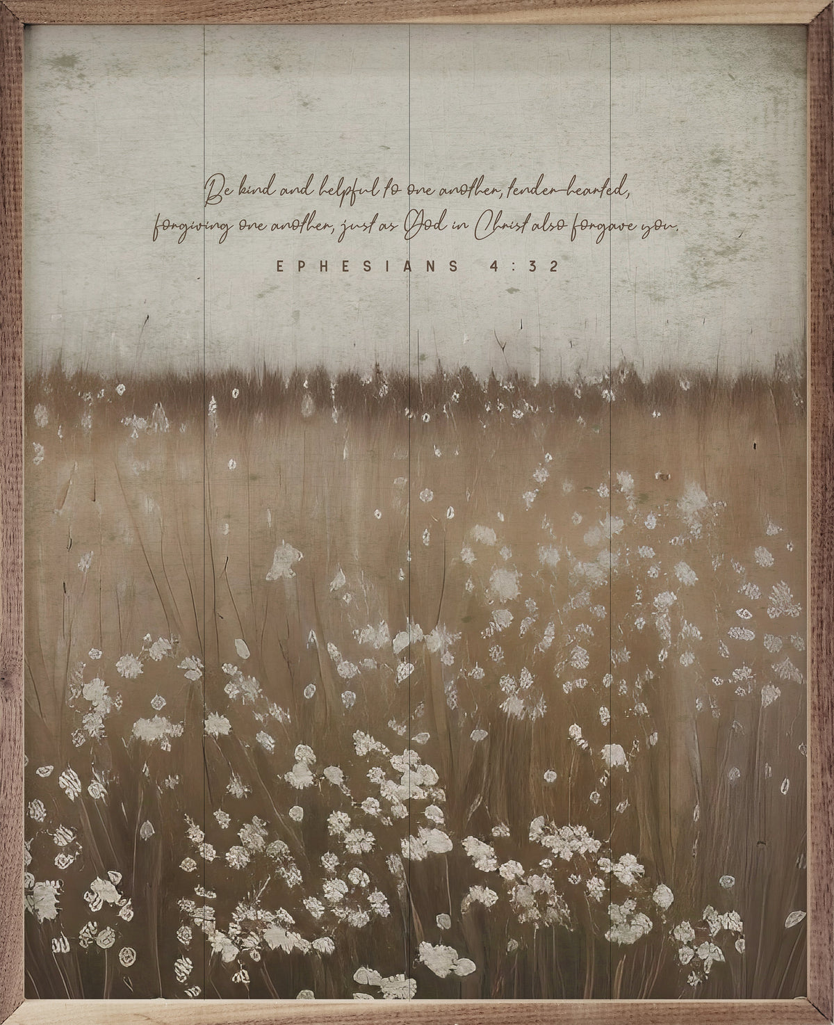 Be Kind And Helpful Flower Field Wood Framed Print