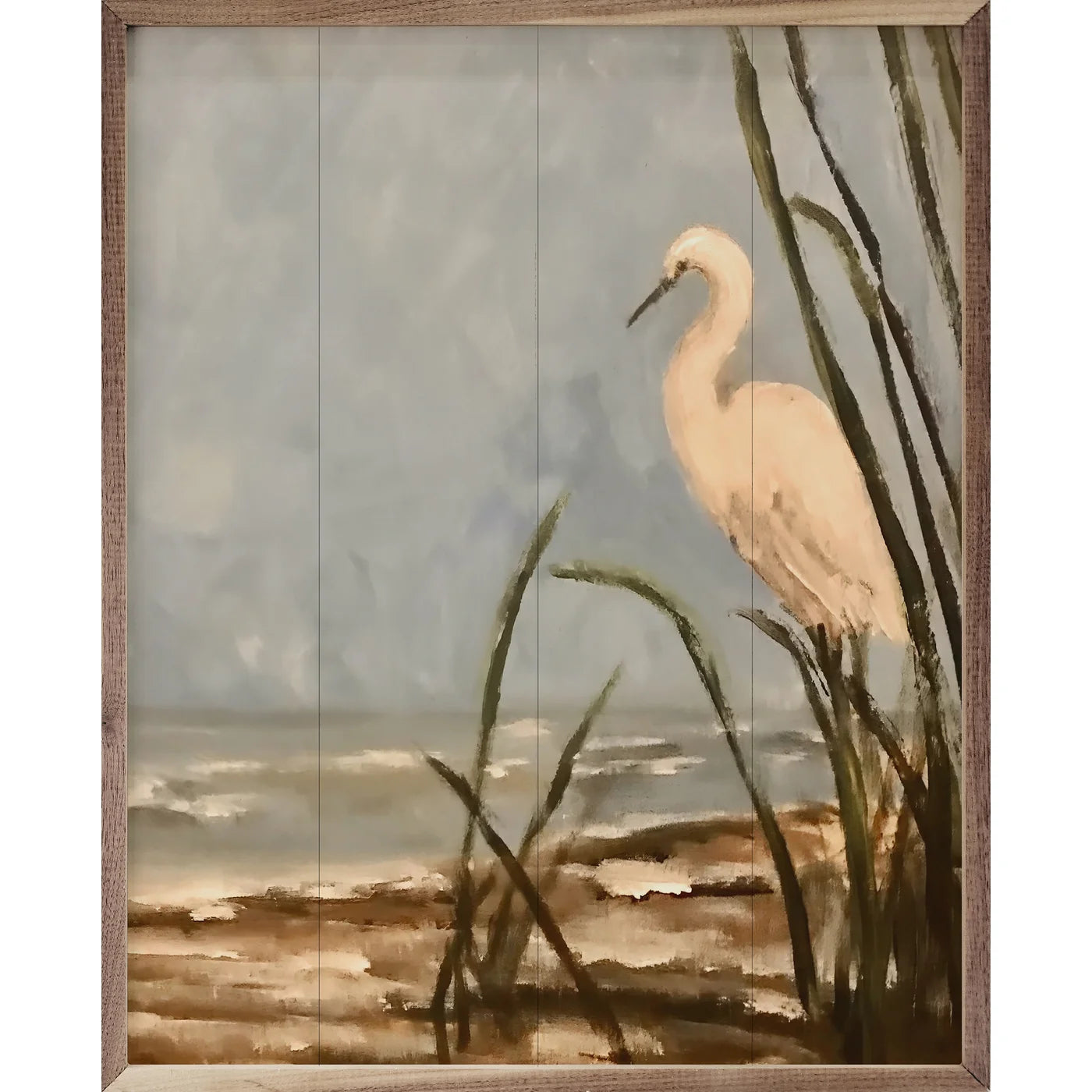 Beach Grass By Annette Beraud Battaglia Wood Framed Print