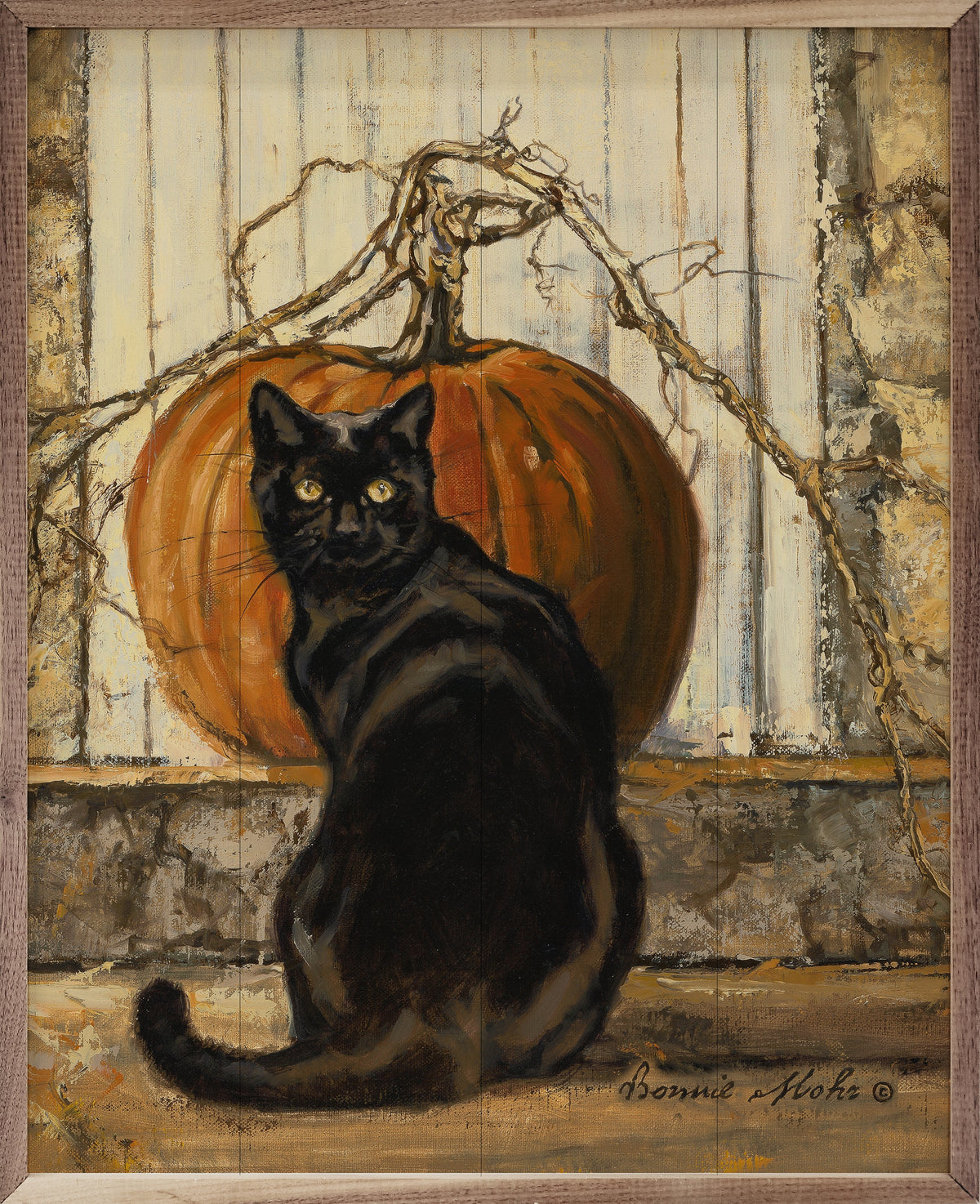 Black Cat Wood Framed Print