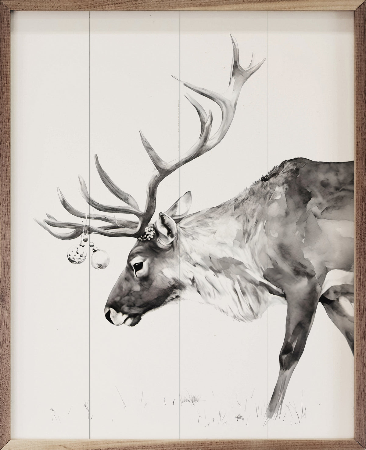 Christmas Reindeer Wood Framed Print