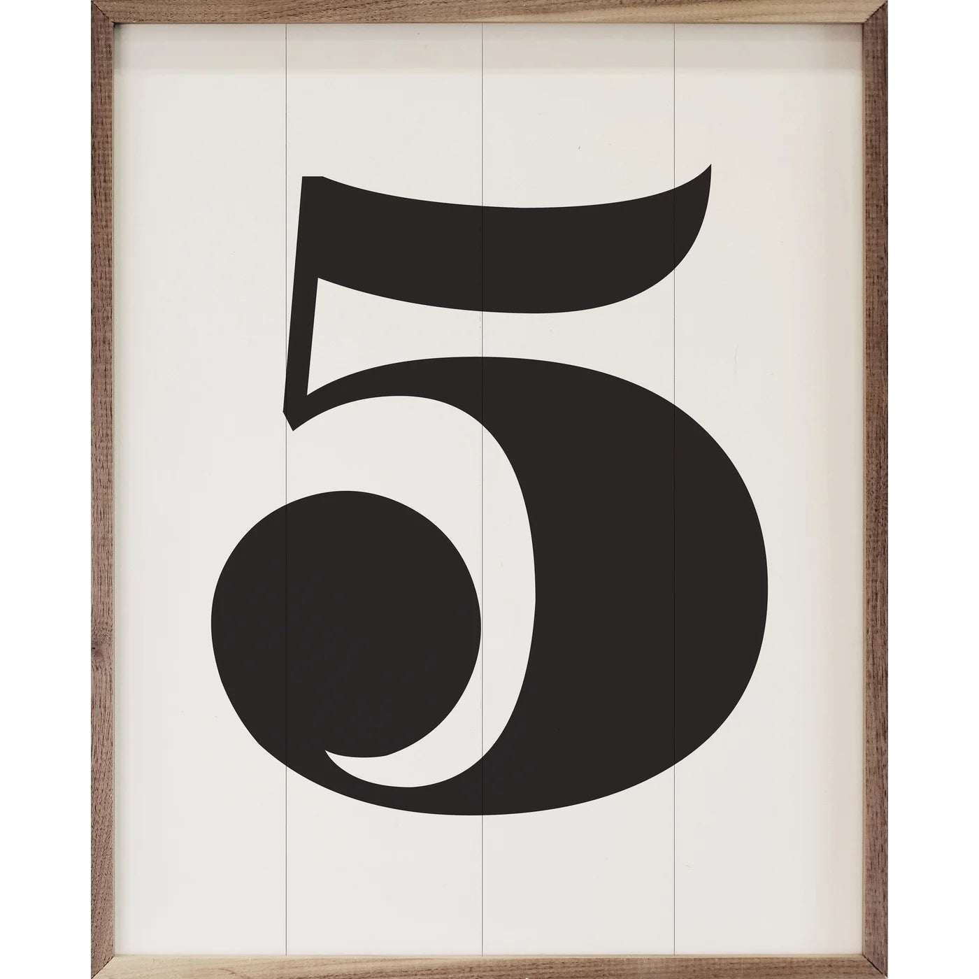 Classic Number Wood Framed Print