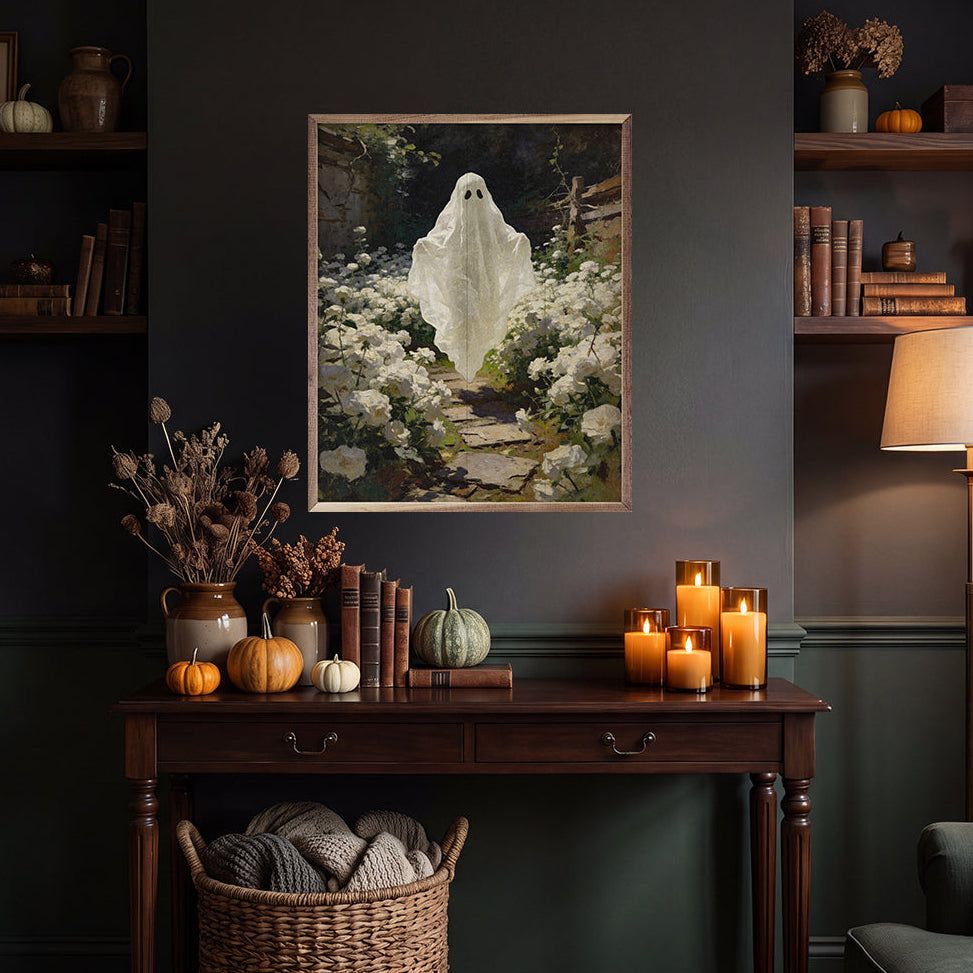 Ghost In The Garden Wood Framed Print