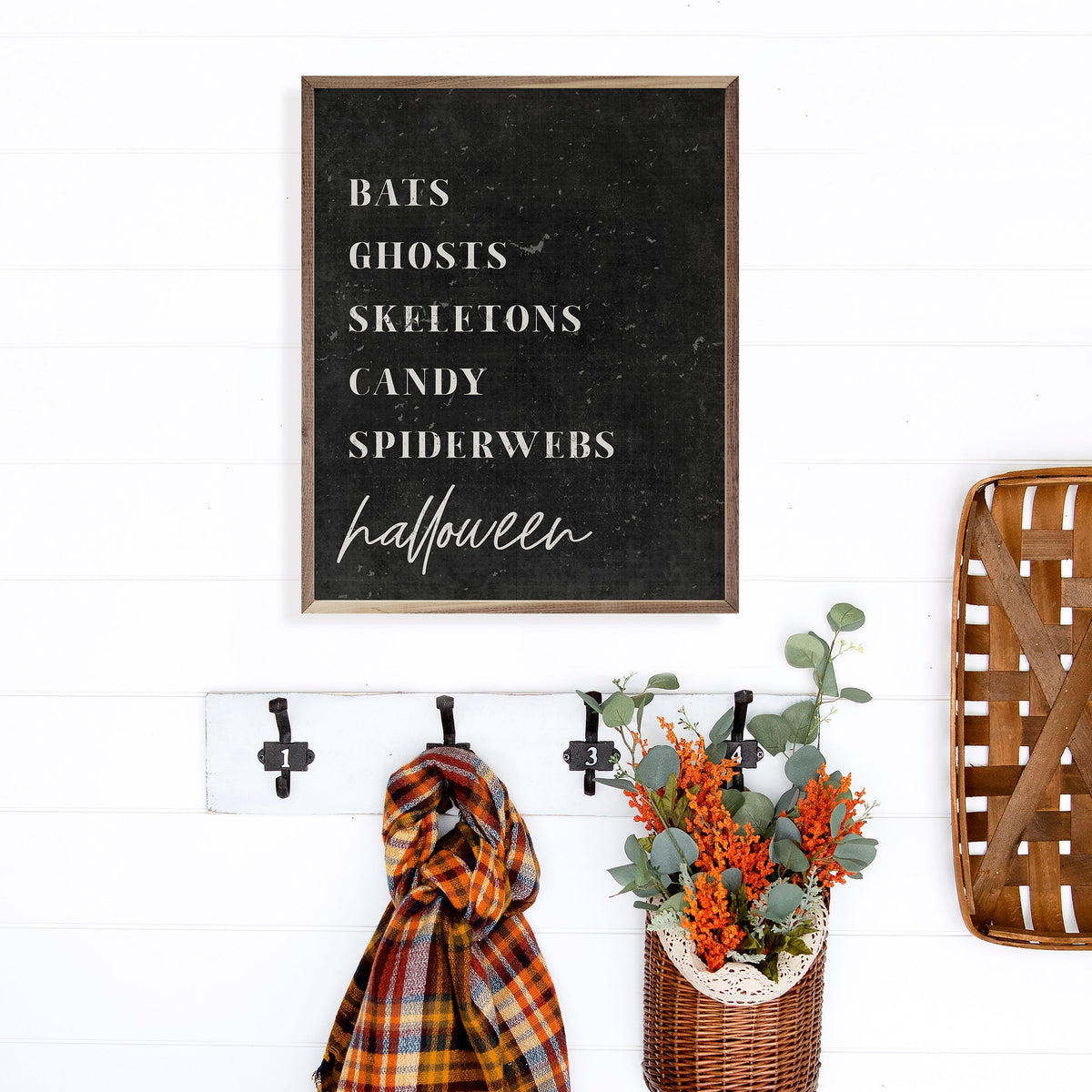 Halloween Traditions Black Wood Framed Print