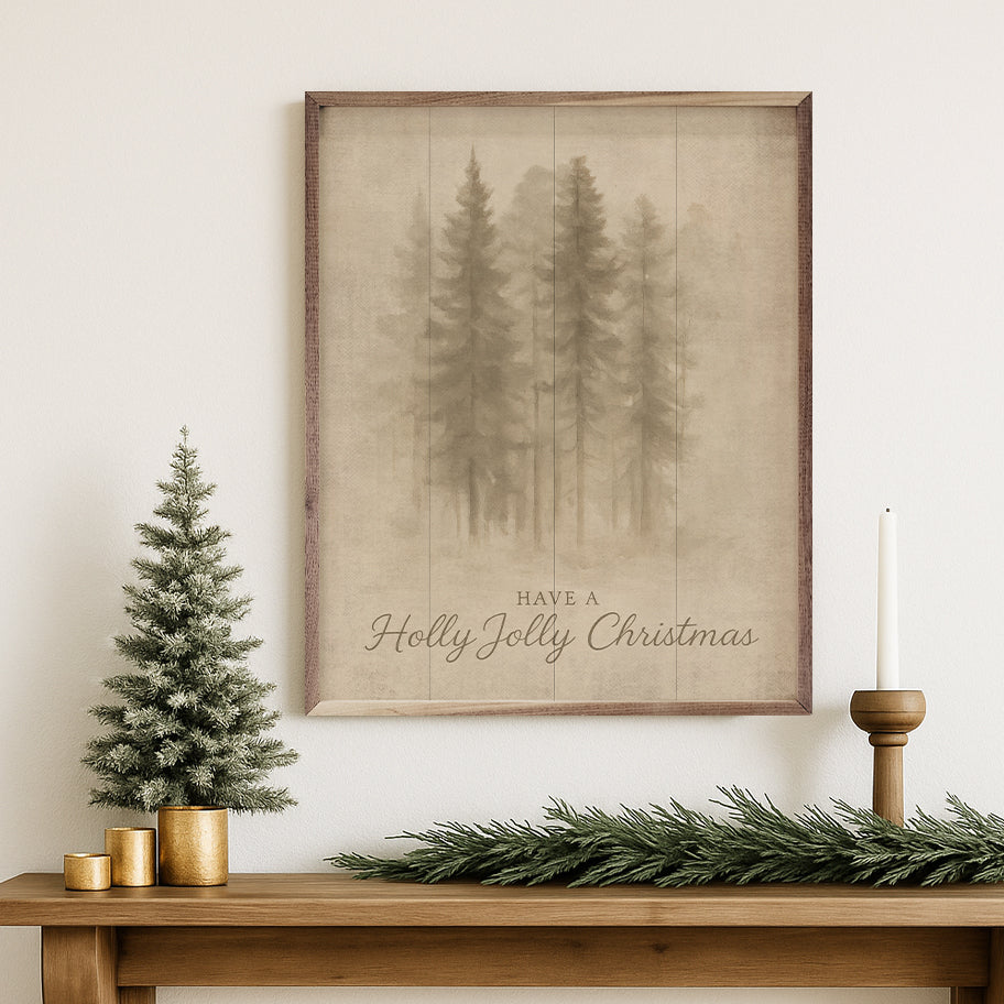 Have A Holly Jolly Christmas Winter Wood Framed Print
