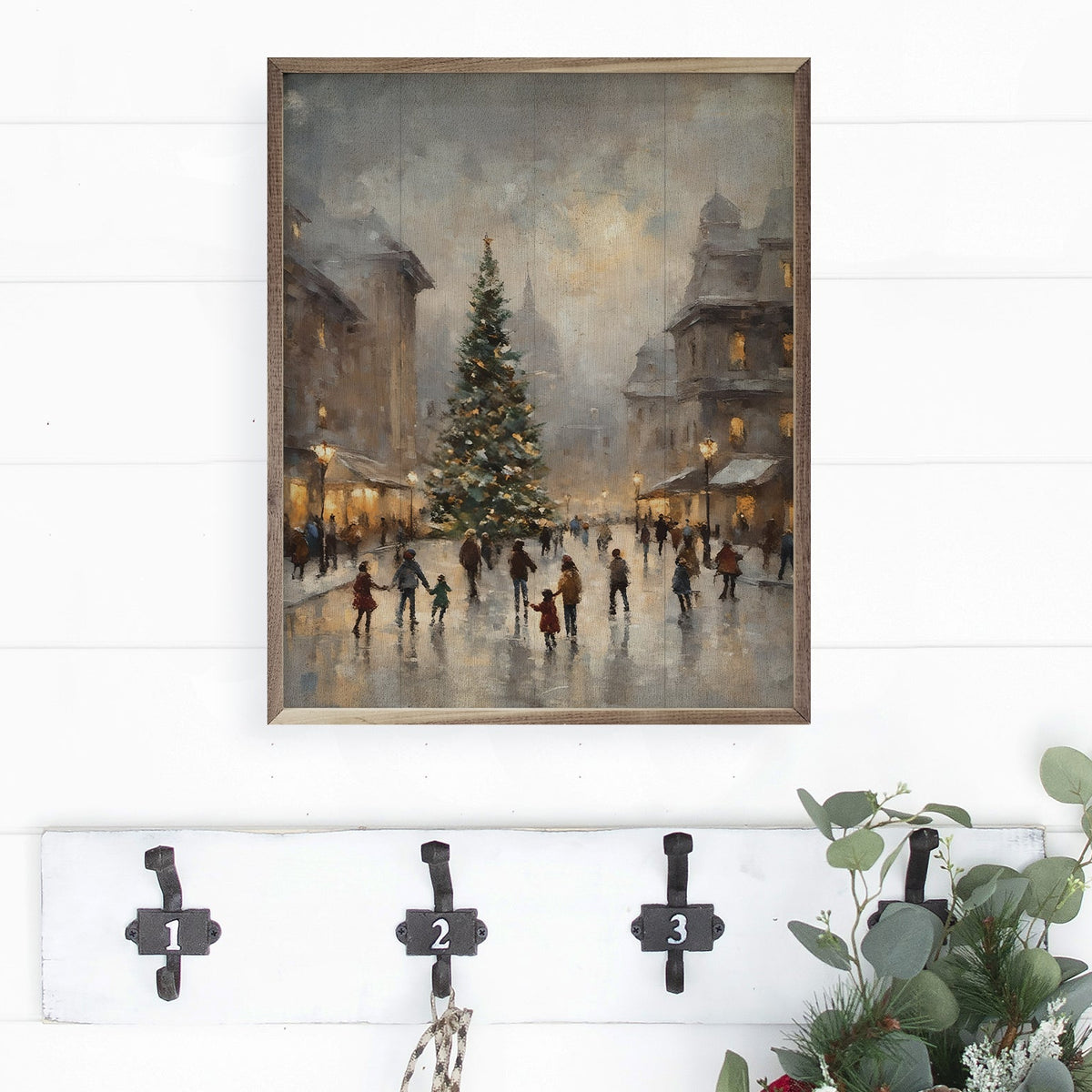 Ice Skating Center Wood Framed Print