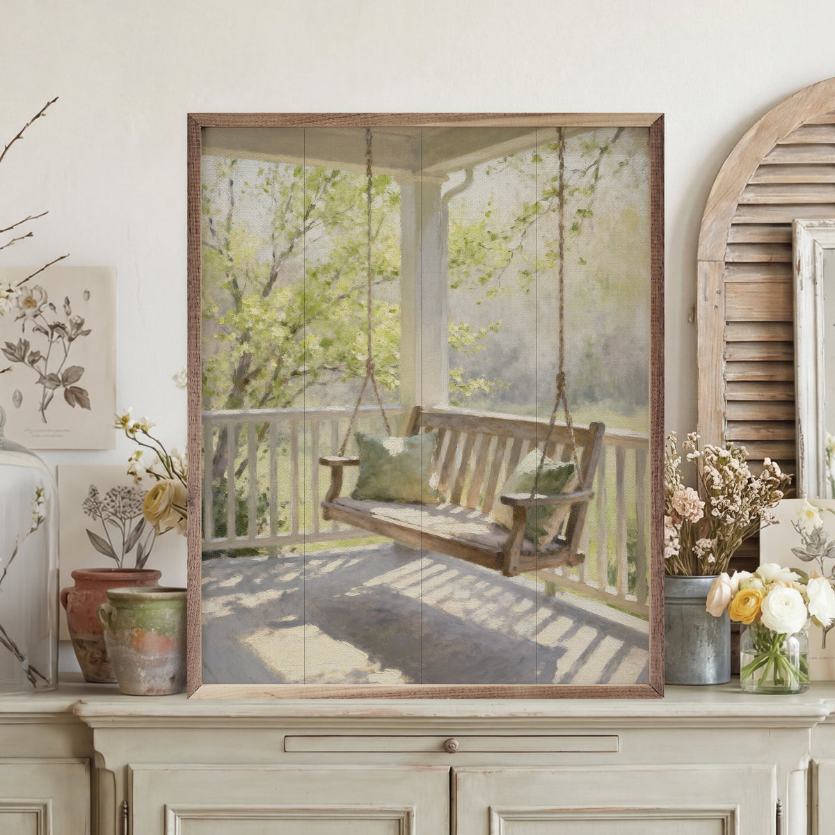 Just A Swinging Wood Framed Print