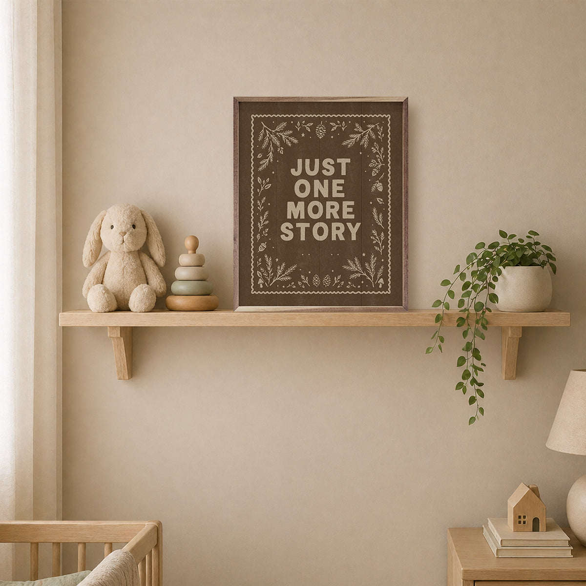 Just One More Story Wood Framed Print