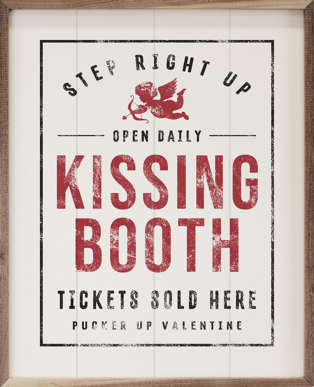 Kissing Booth Tickets Sold Here Wood Framed Print