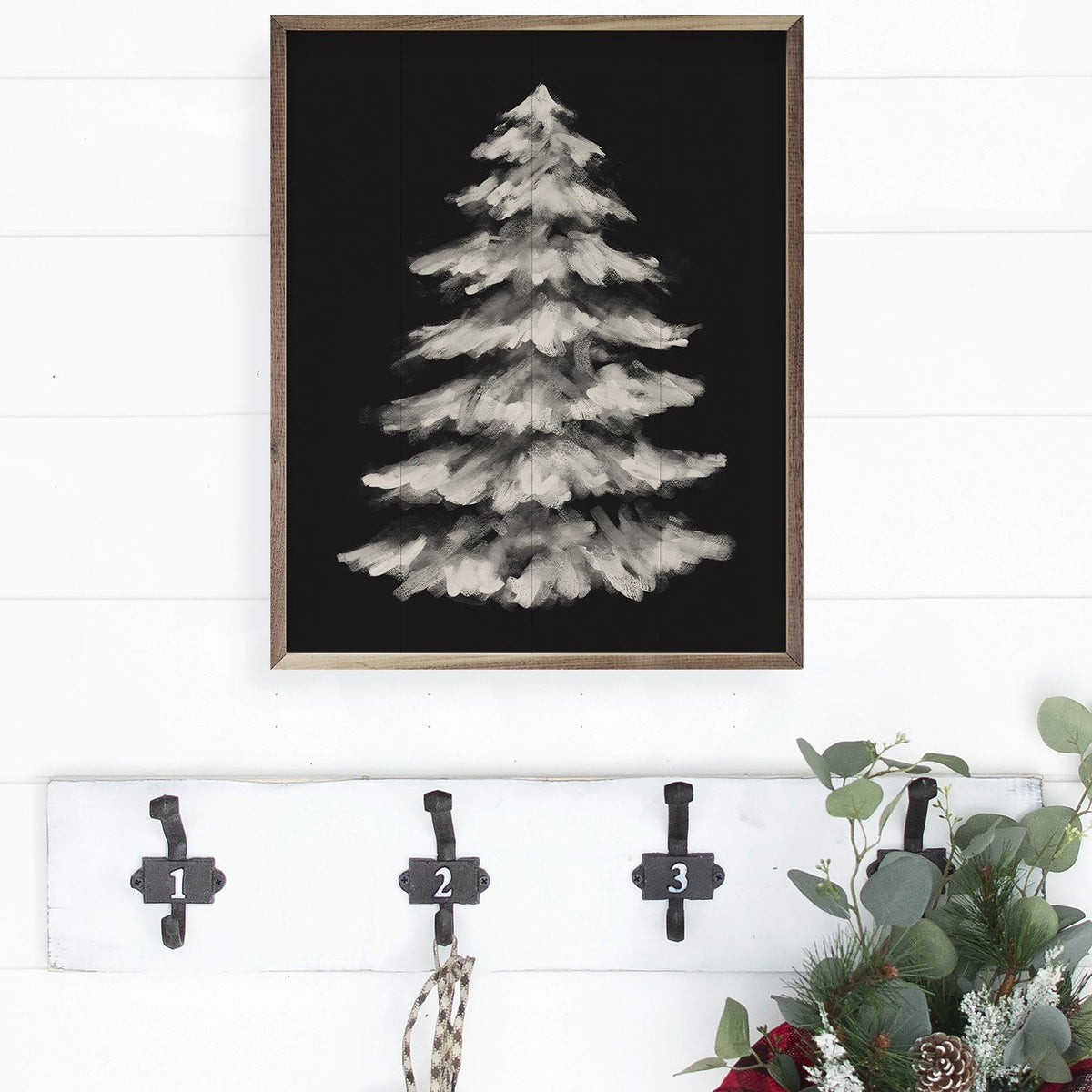 Moody Christmas Wood Framed Print