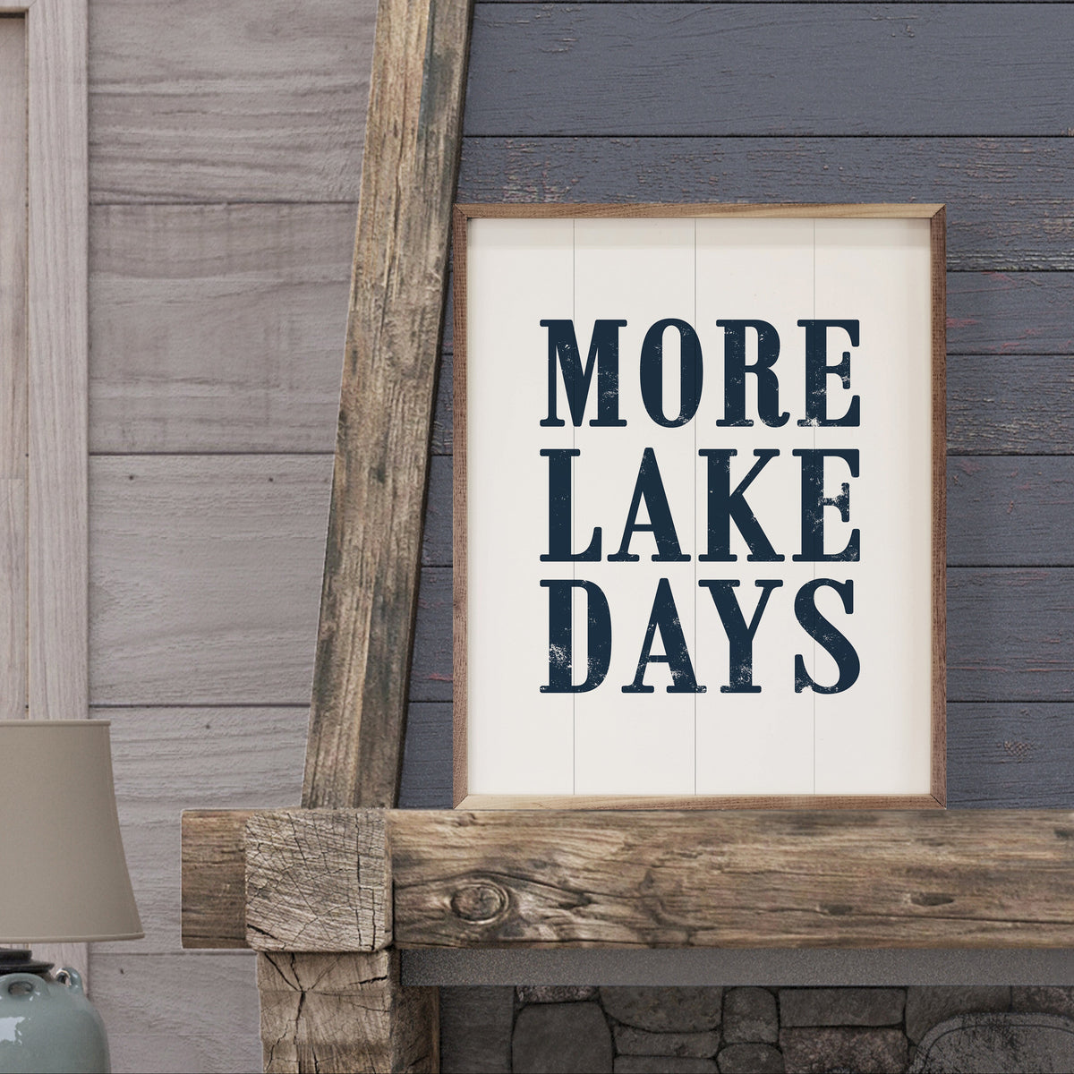 More Lake Days Wood Framed Print