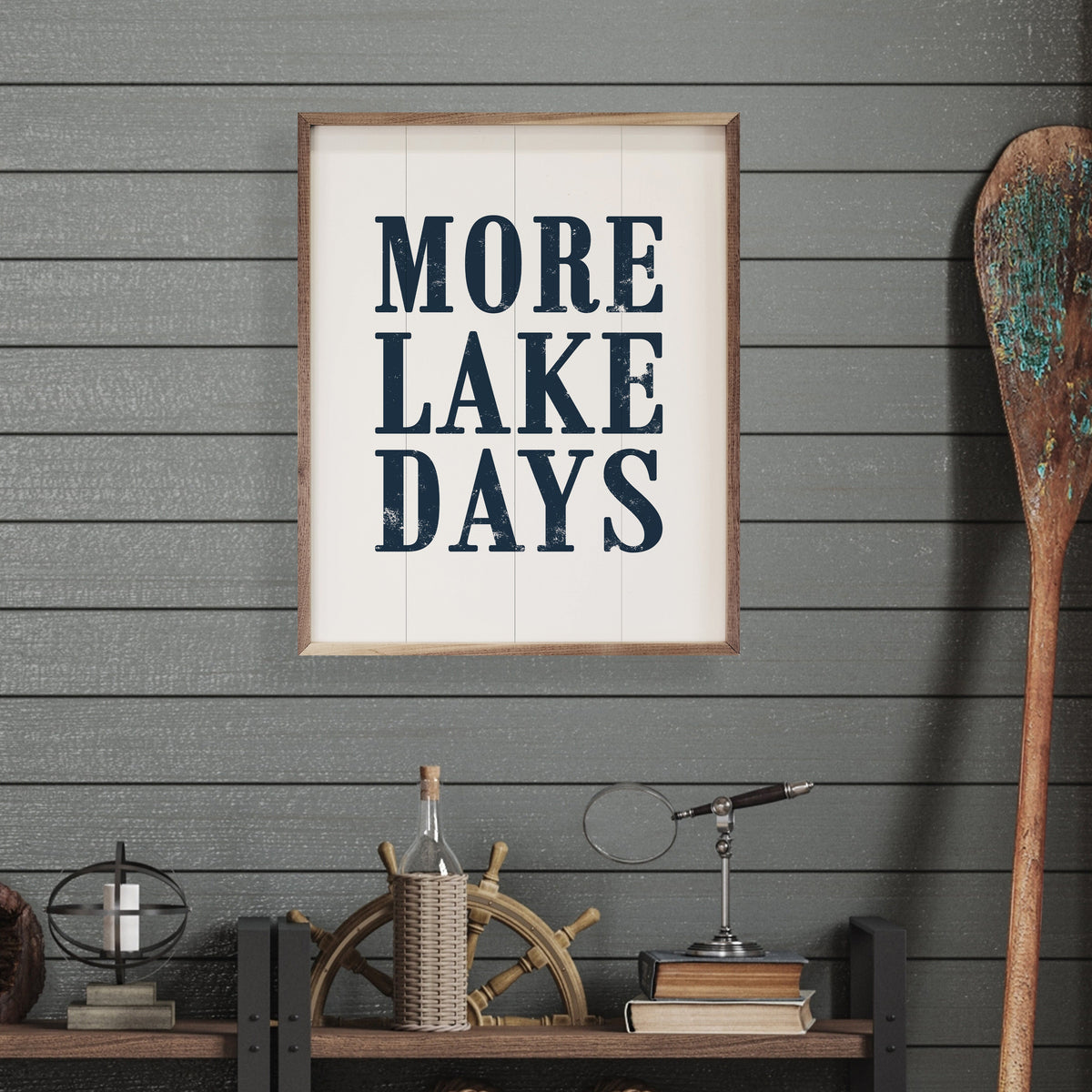 More Lake Days Wood Framed Print