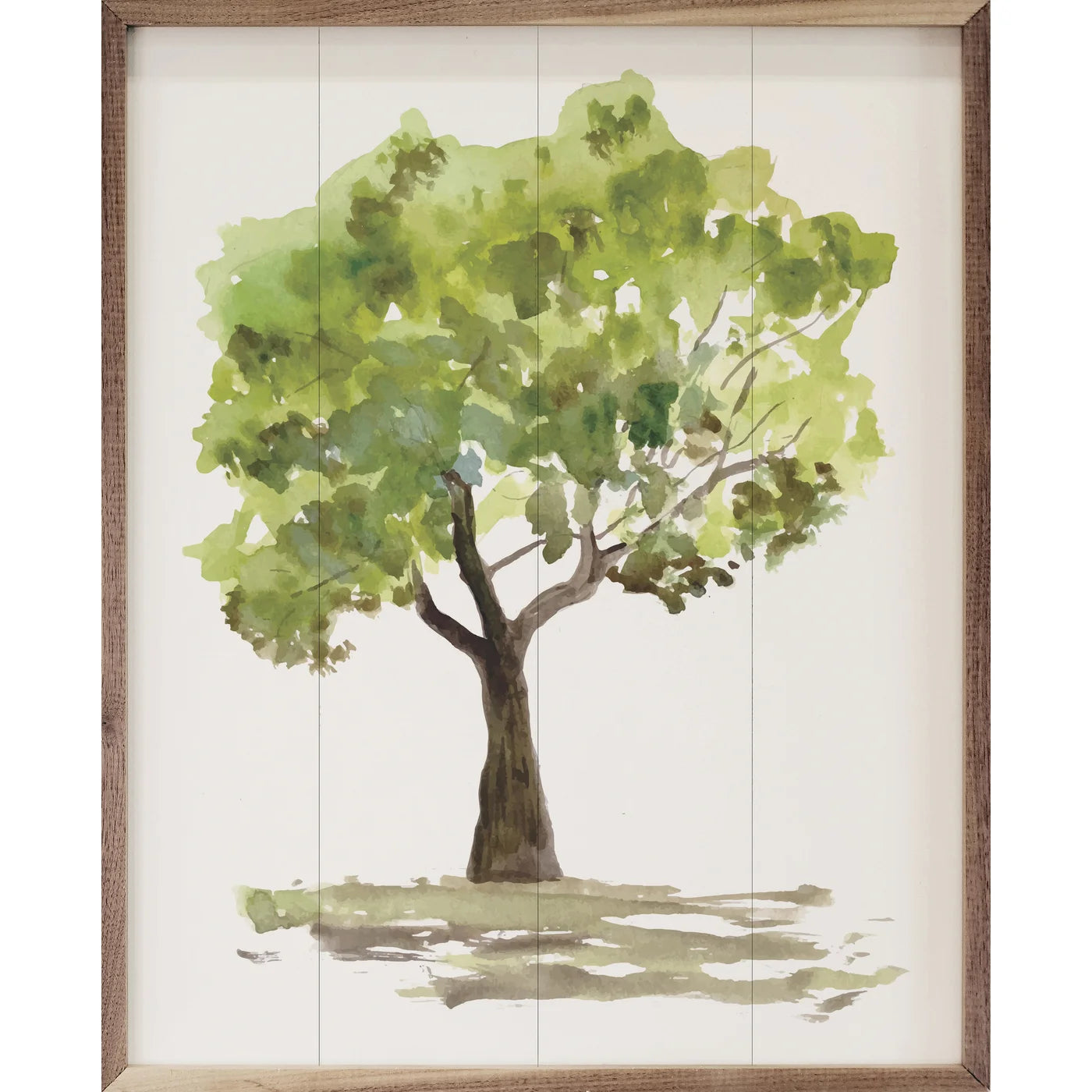 Watercolor Oak Tree Wood Framed Print