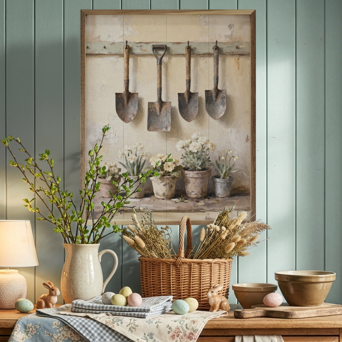 Potting Shed Wood Framed Print