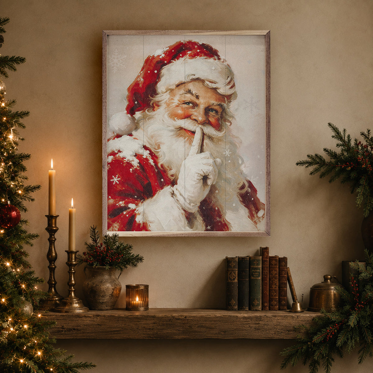 Santa Claus Wood Framed Print