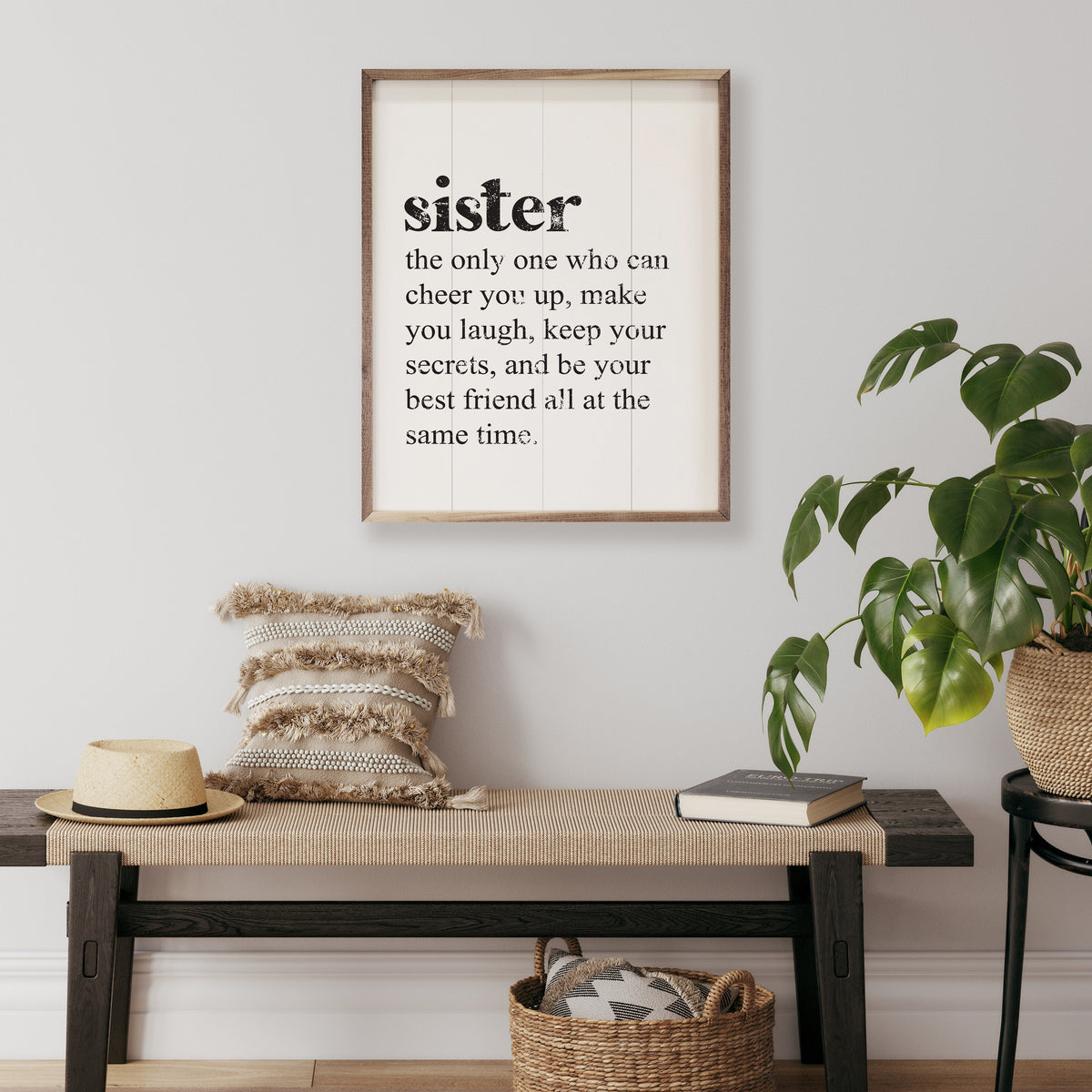 Sister The Only One White Wood Framed Print