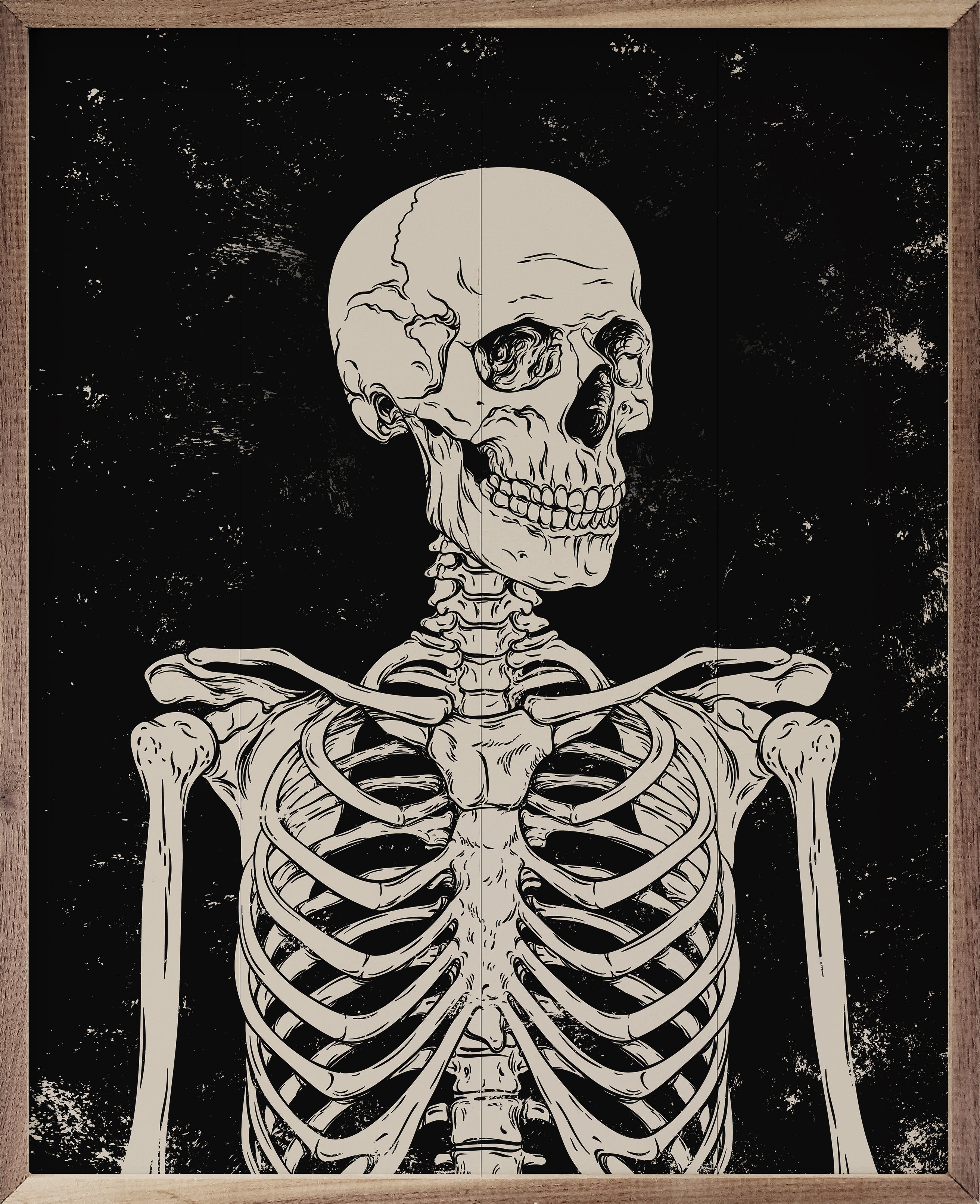 Skelly Portrait Wood Framed Print